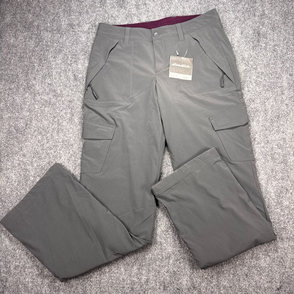 NWT Eddie Bauer Women’s 4 Flexion Polar Fleece Lined Pants Gray Winter Warm